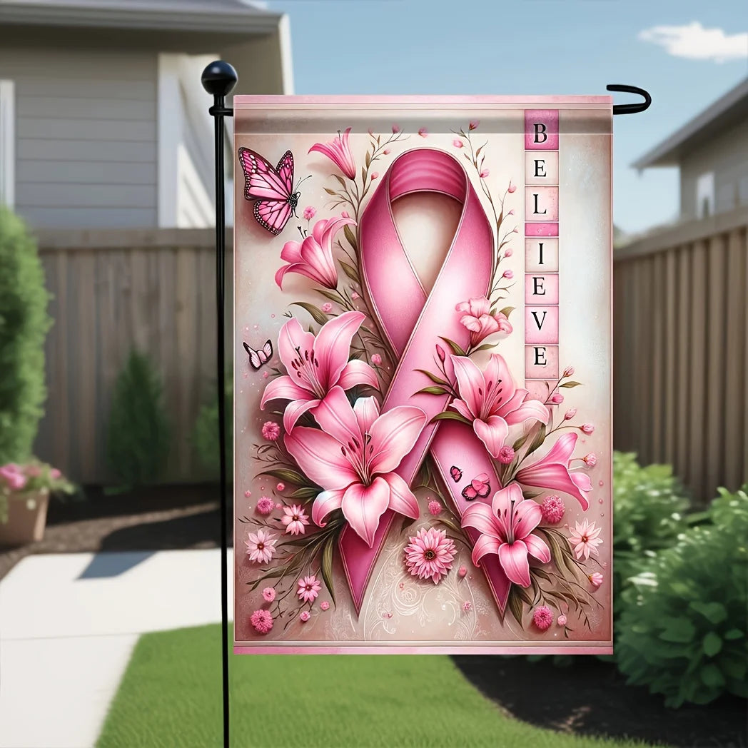Breast Cancer Awareness Garden Flag