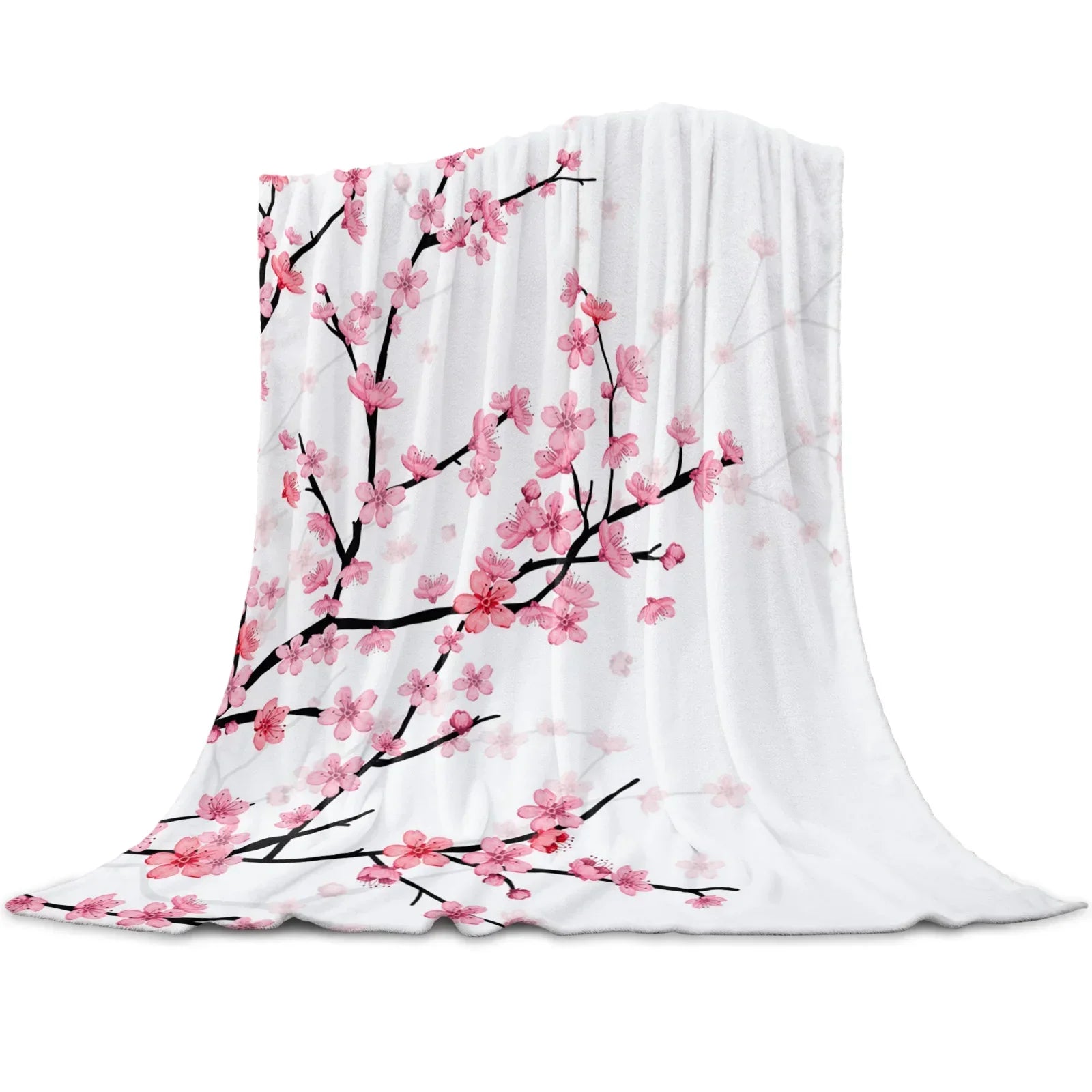 Cherry Blossoms or Plum Branches are Beautiful Year Round on these Snuggly Warm Blankets