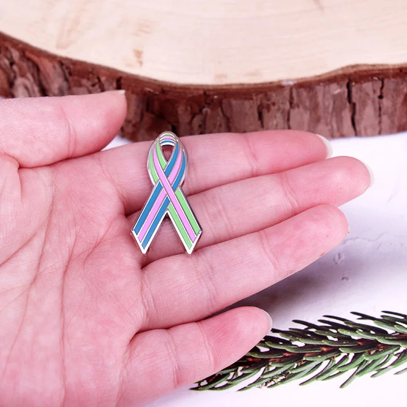 Metastatic Breast Cancer Awareness Ribbon Enamel Pin ~ GO THRIVERS!