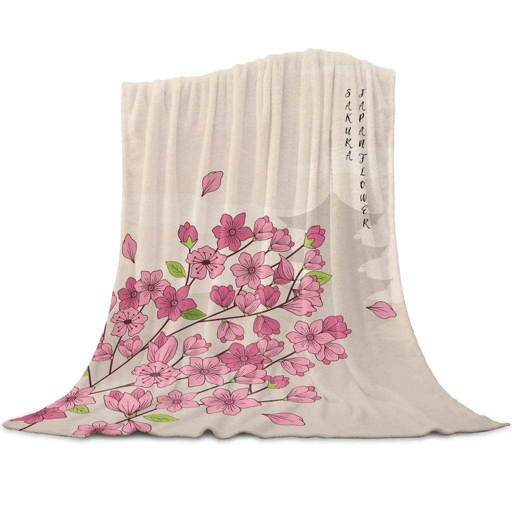 Cherry Blossoms or Plum Branches are Beautiful Year Round on these Snuggly Warm Blankets