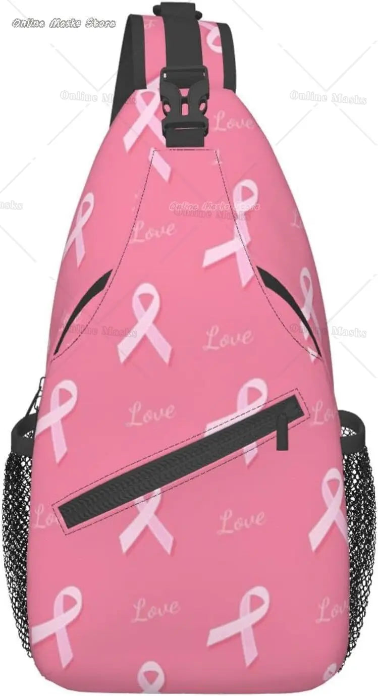 Breast Cancer Pink Awareness Sling Bag Backpack