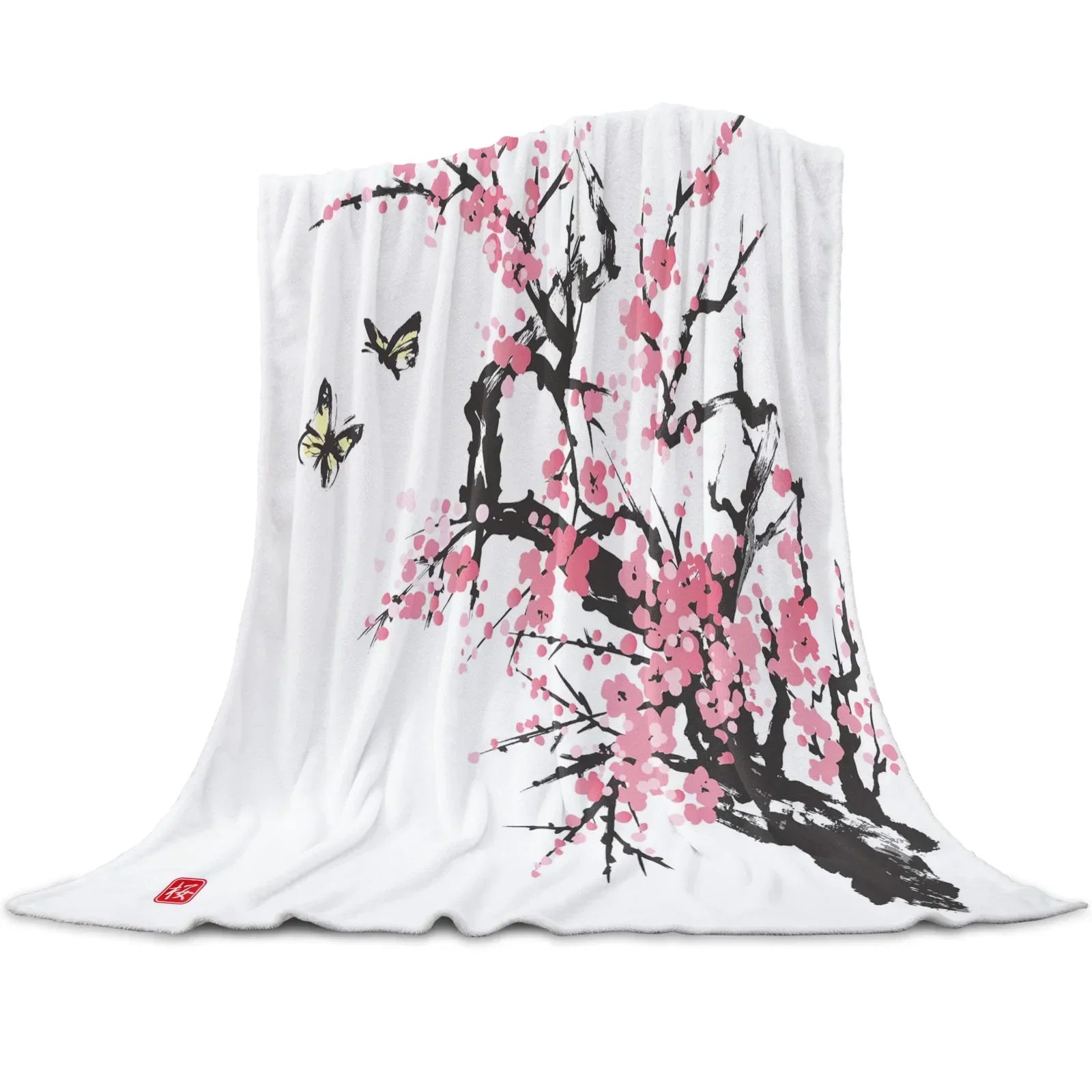 Cherry Blossoms or Plum Branches are Beautiful Year Round on these Snuggly Warm Blankets