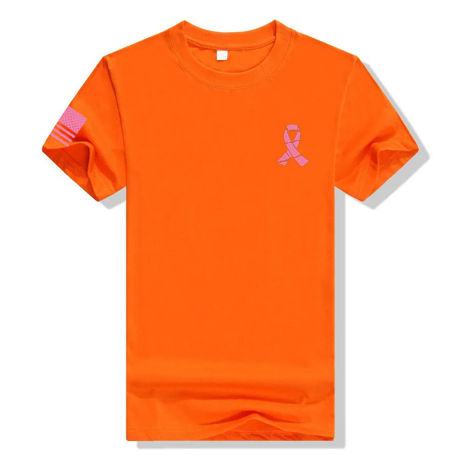 Be a part of the Support Squad - Mens and Womens Breast Cancer Awareness Pink Ribbon  T-Shirt with USA Flag