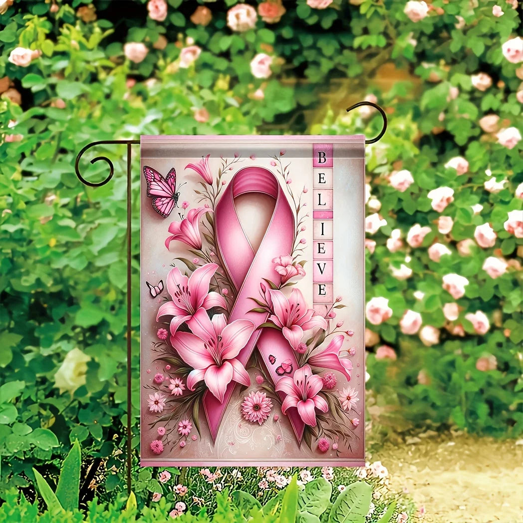 Breast Cancer Awareness Garden Flag