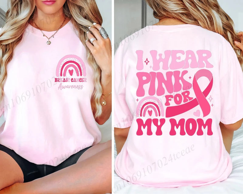 I Wear Pink Breast Cancer T-Shirt ~ Plus Sizes XL, XXL, & XXL