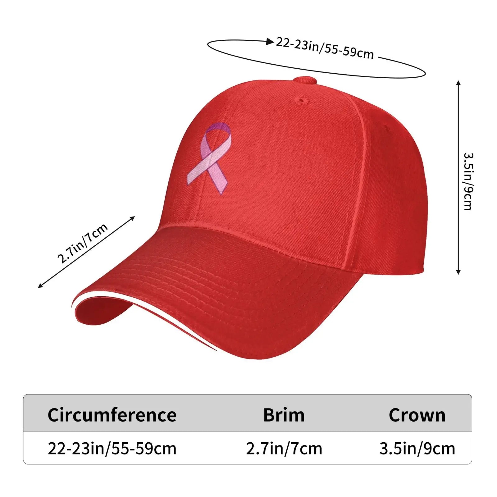 Pink Ribbon Support Breast Cancer Baseball Caps