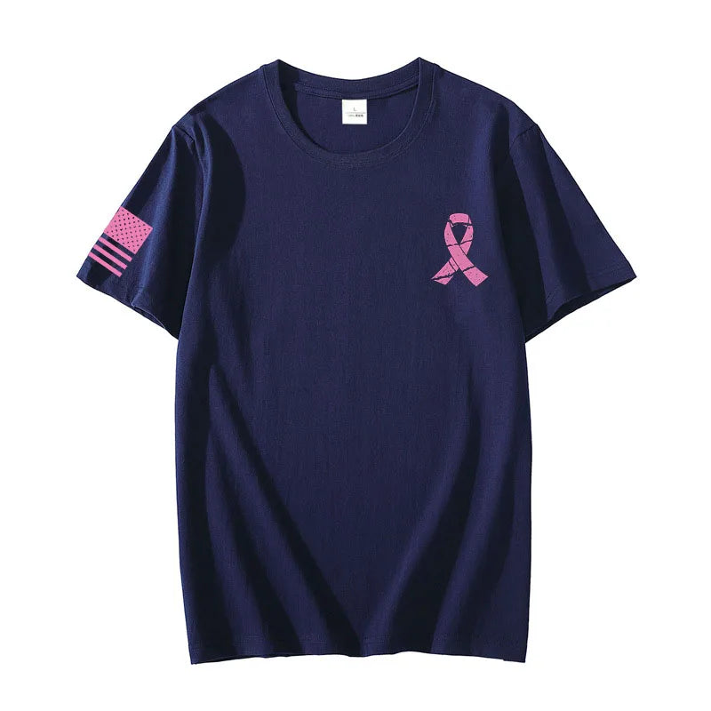 Be a part of the Support Squad - Mens and Womens Breast Cancer Awareness Pink Ribbon  T-Shirt with USA Flag