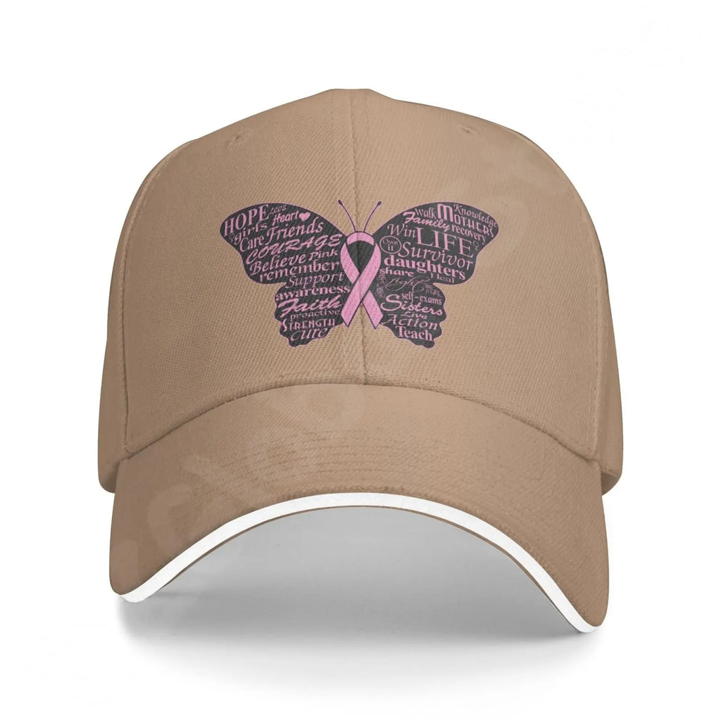 Pink Ribbon Support Breast Cancer Baseball Caps