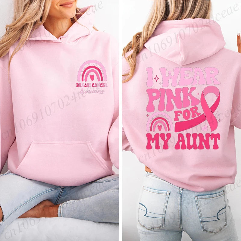 I Wear Pink Breat Cancer Hoodie ~ S, M, L