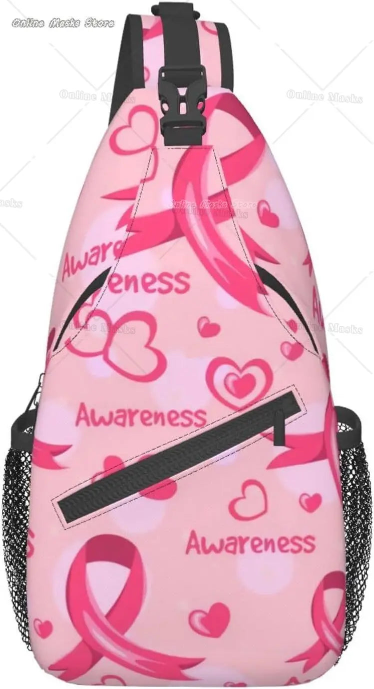 Breast Cancer Pink Awareness Sling Bag Backpack