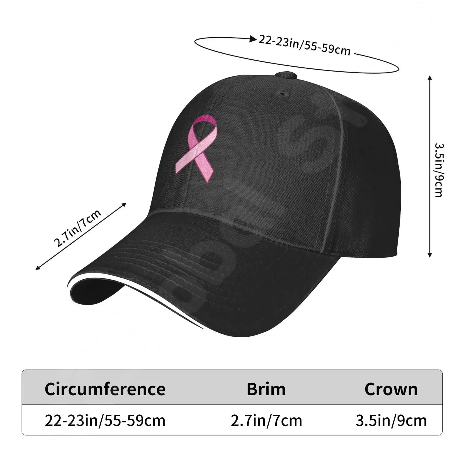 Pink Ribbon Support Breast Cancer Baseball Caps