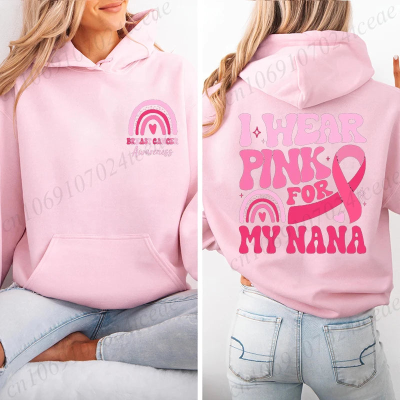 I Wear Pink Breat Cancer Hoodie ~ S, M, L