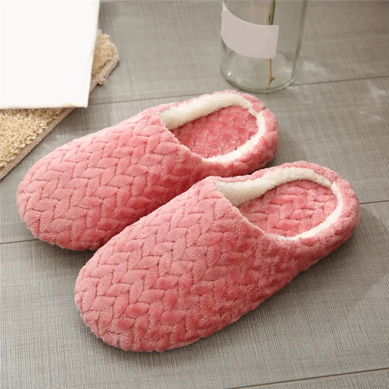 Comfy Warm Herringbone Weave Slippers