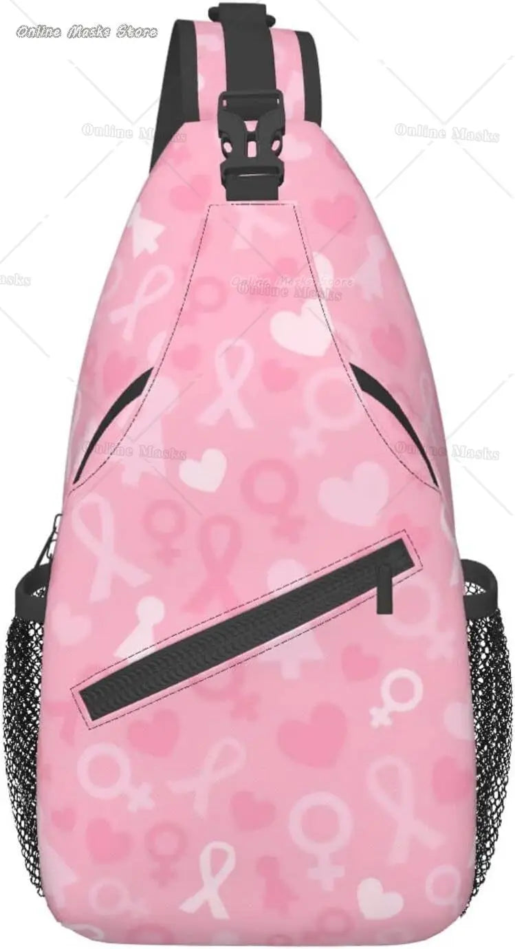 Breast Cancer Pink Awareness Sling Bag Backpack