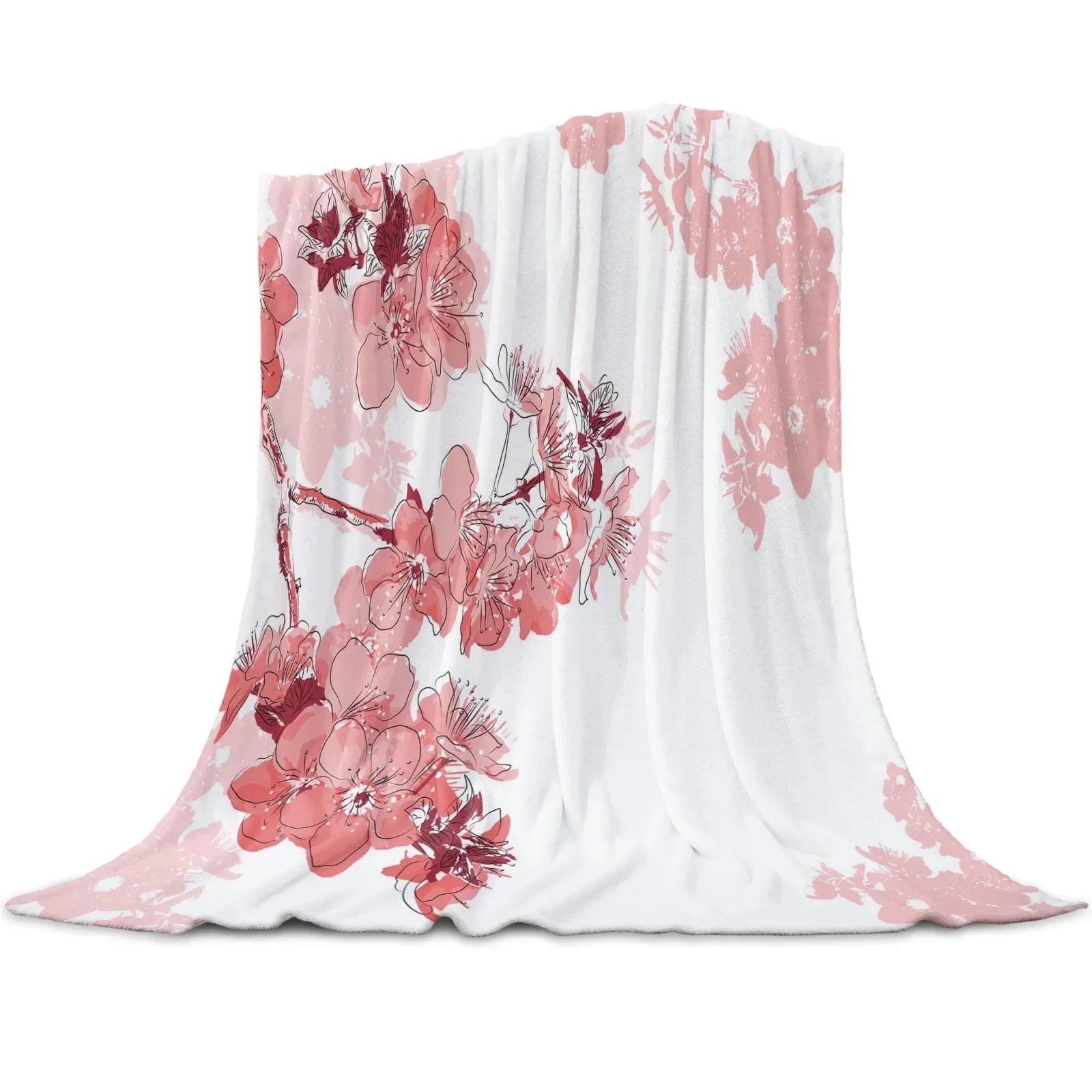 Cherry Blossoms or Plum Branches are Beautiful Year Round on these Snuggly Warm Blankets