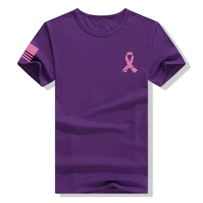 Be a part of the Support Squad - Mens and Womens Breast Cancer Awareness Pink Ribbon  T-Shirt with USA Flag