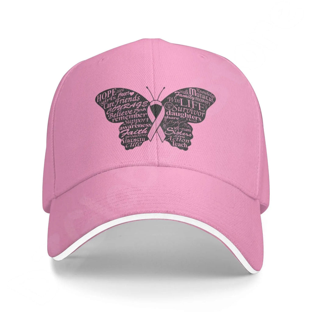 Pink Ribbon Support Breast Cancer Baseball Caps