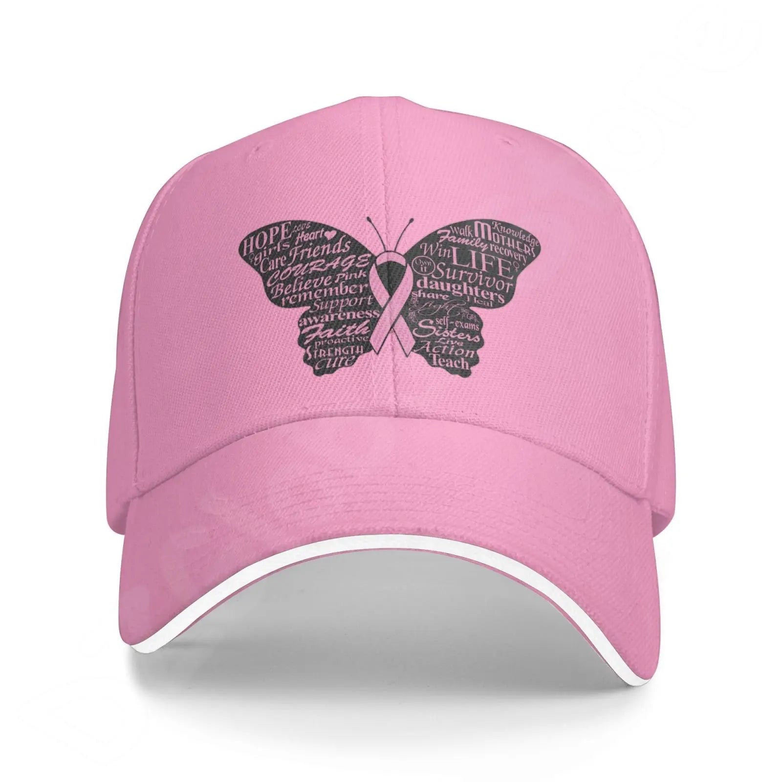 Pink Ribbon Support Breast Cancer Baseball Caps