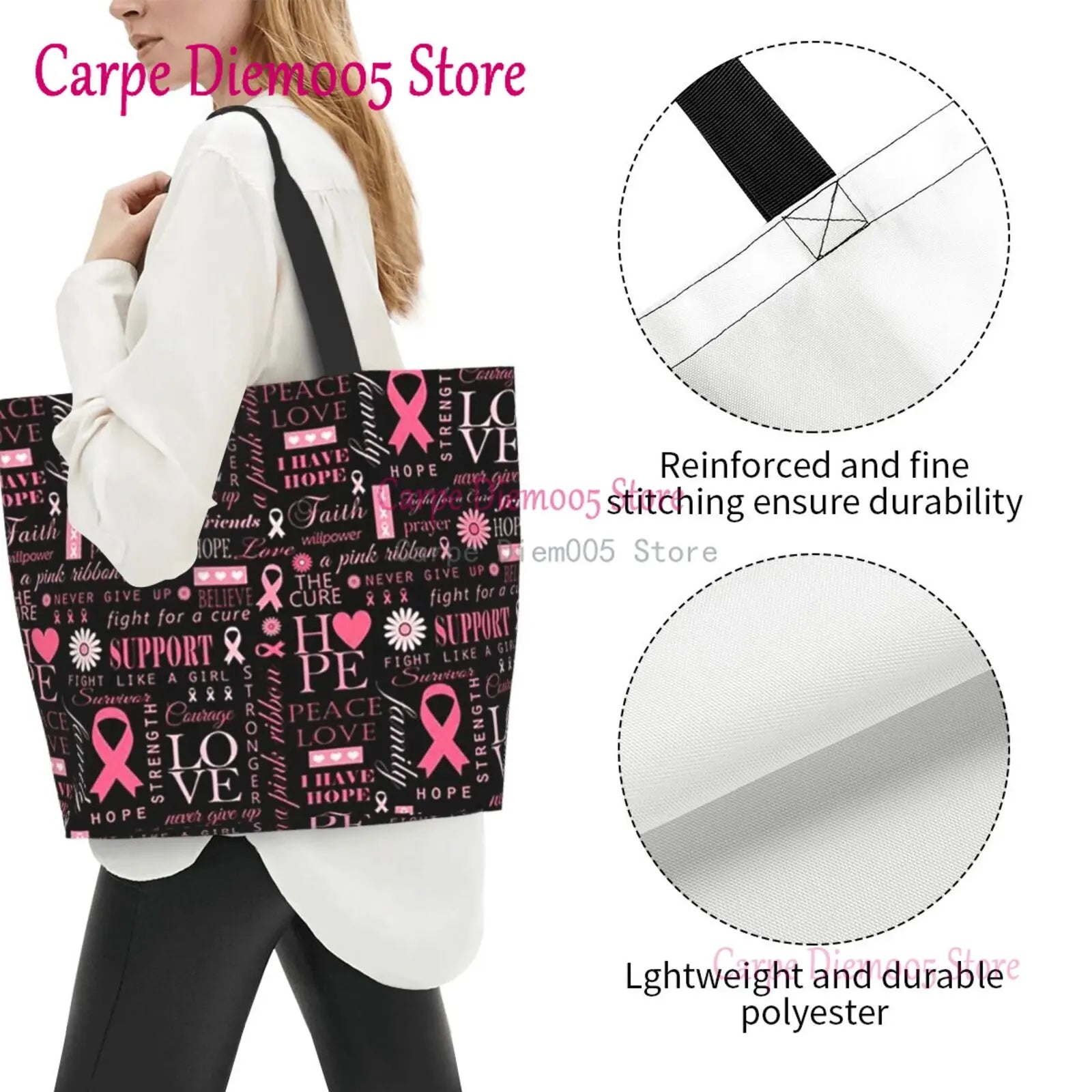 Breast Cancer Awareness Tote Bag