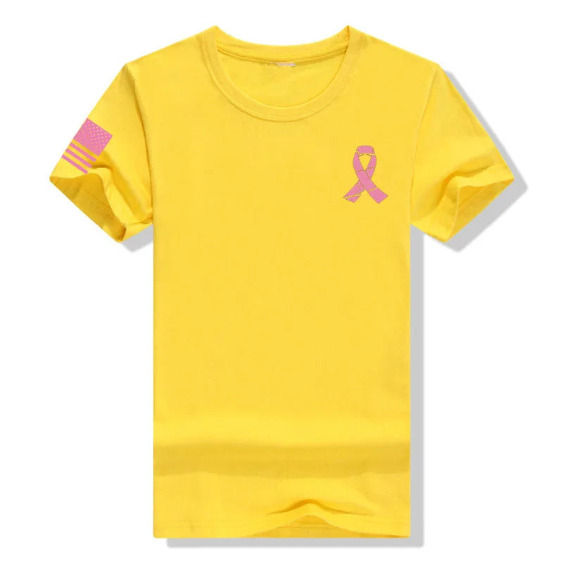Be a part of the Support Squad - Mens and Womens Breast Cancer Awareness Pink Ribbon  T-Shirt with USA Flag