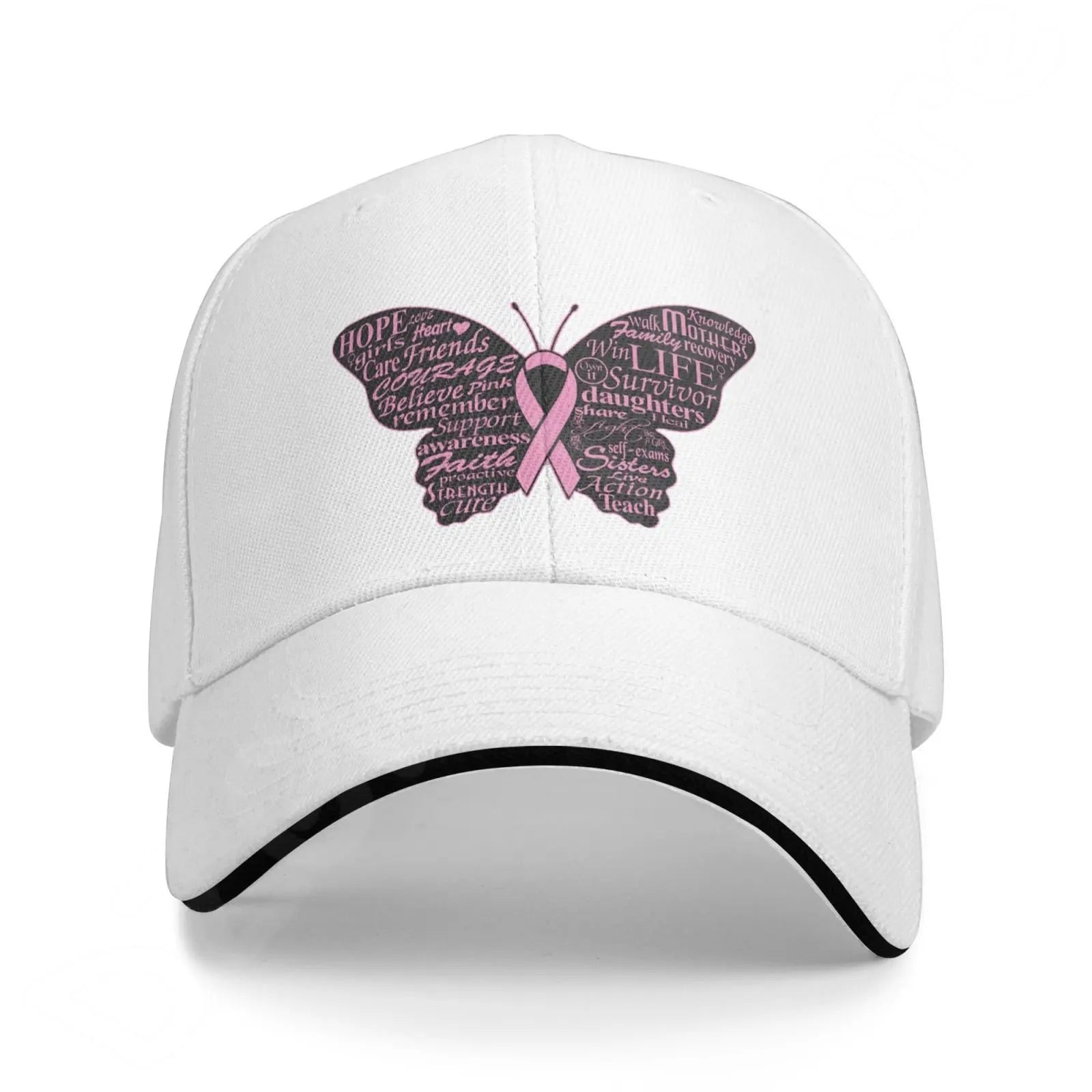 Pink Ribbon Support Breast Cancer Baseball Caps