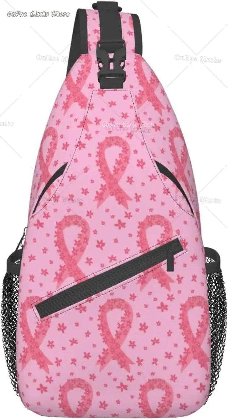 Breast Cancer Pink Awareness Sling Bag Backpack