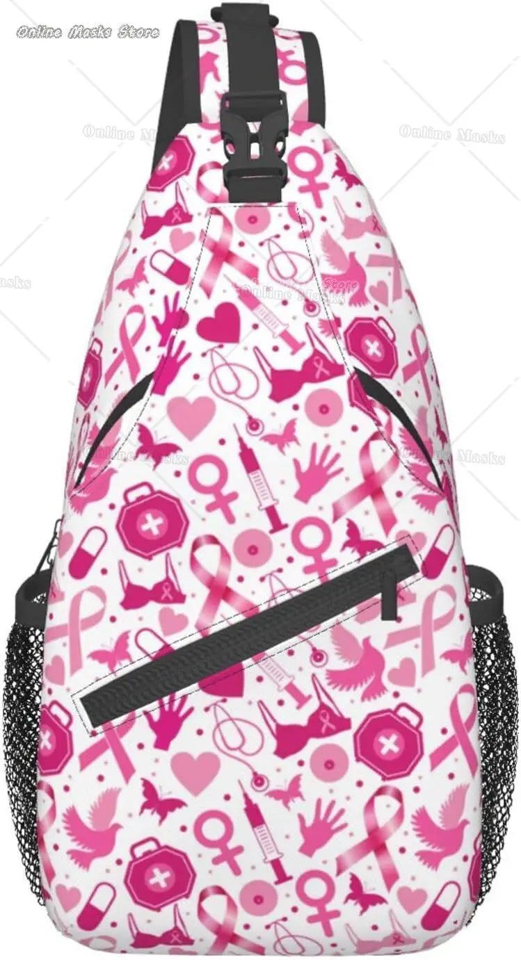 Breast Cancer Pink Awareness Sling Bag Backpack