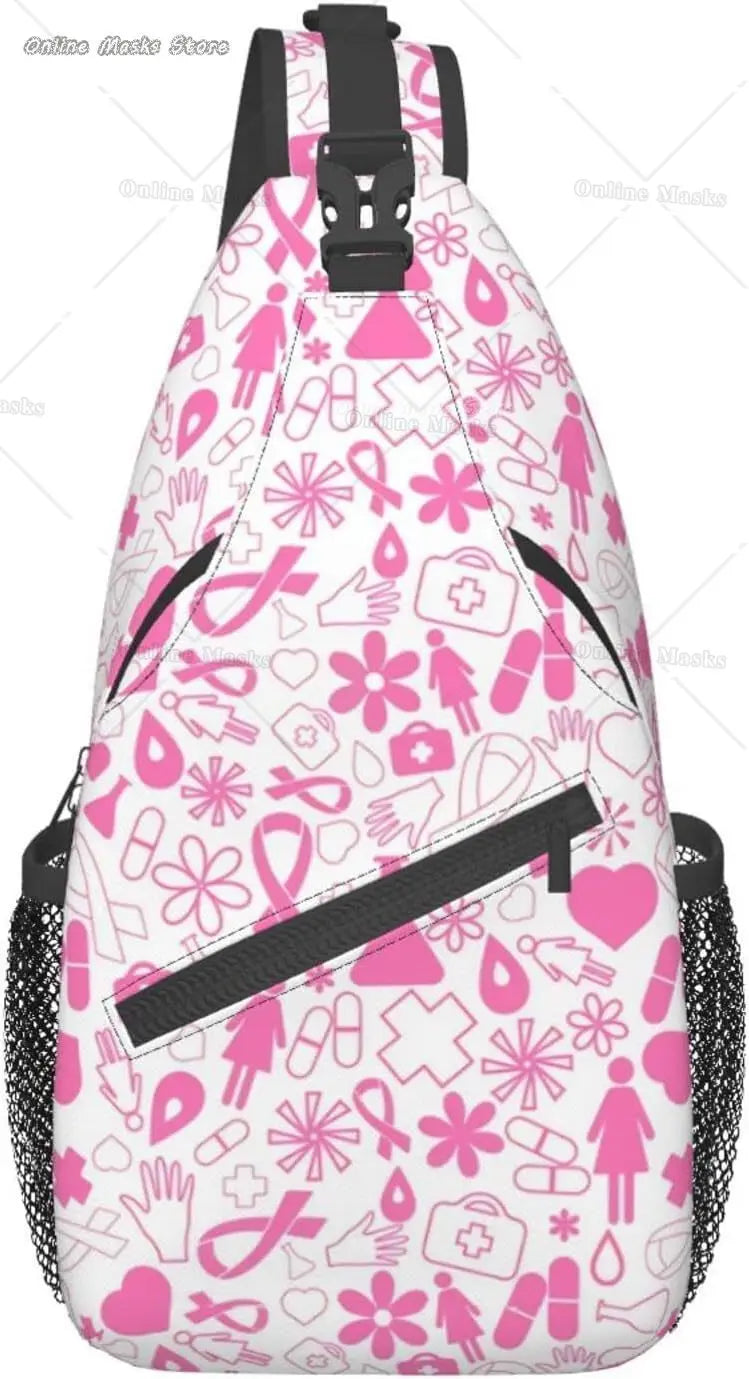 Breast Cancer Pink Awareness Sling Bag Backpack