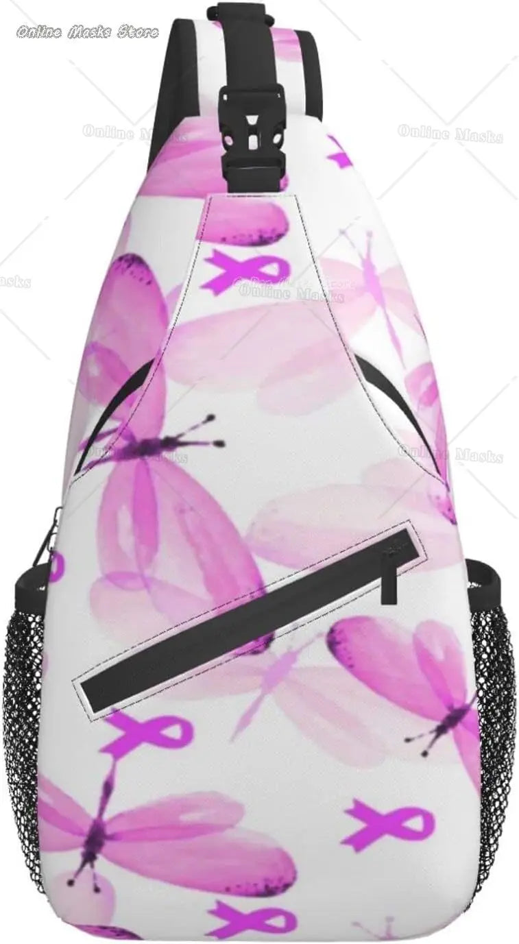 Breast Cancer Pink Awareness Sling Bag Backpack