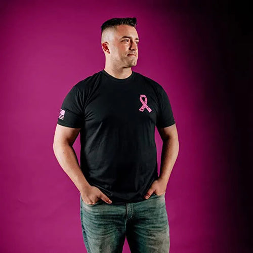 Be a part of the Support Squad - Mens and Womens Breast Cancer Awareness Pink Ribbon  T-Shirt with USA Flag