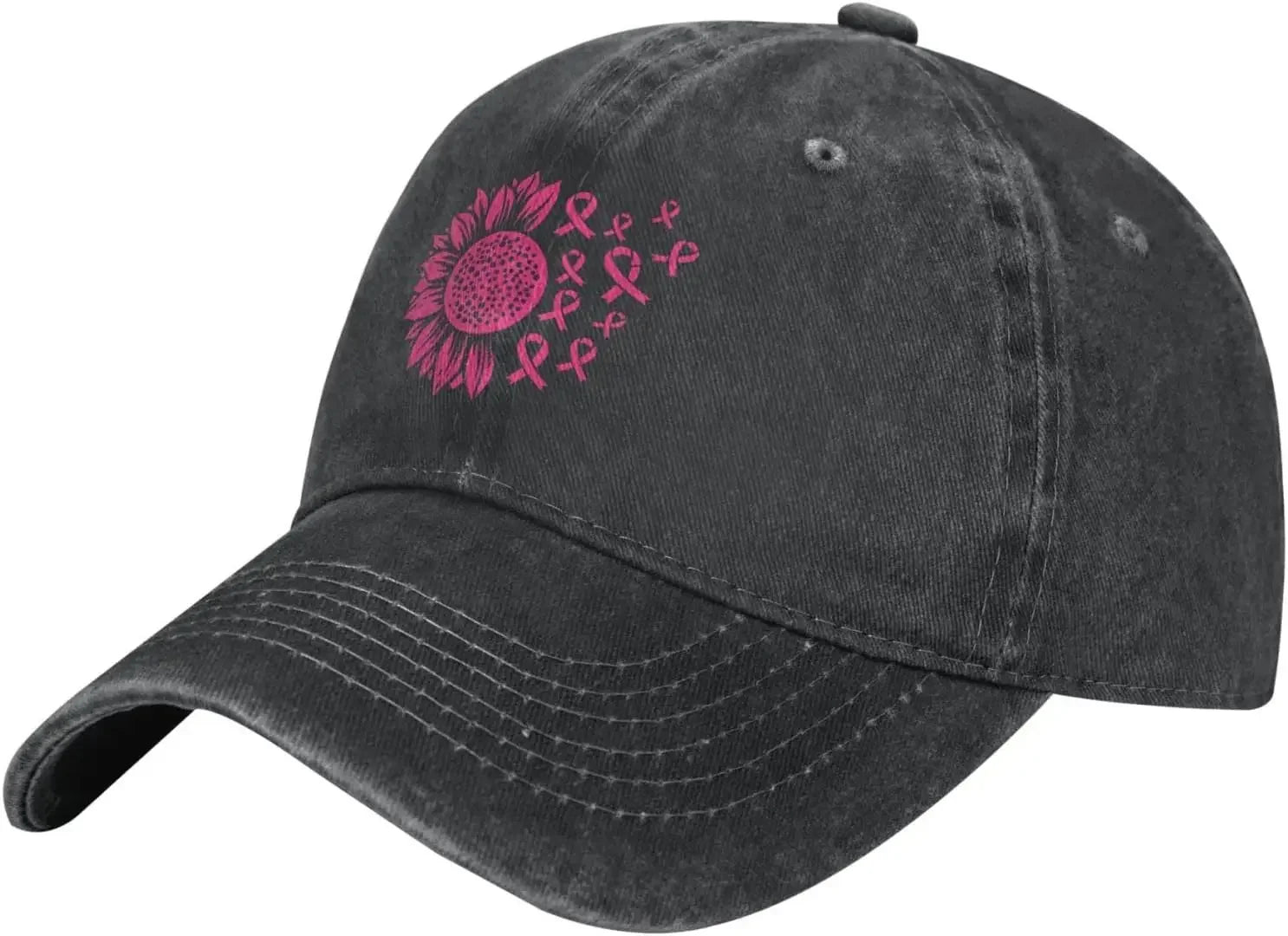 Sunflowers and Pink Ribbons Baseball Cap - What a great combo!