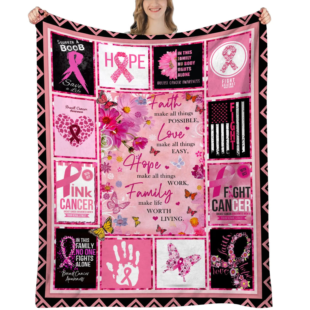 Breast Cancer Awareness Snuggly Blanket
