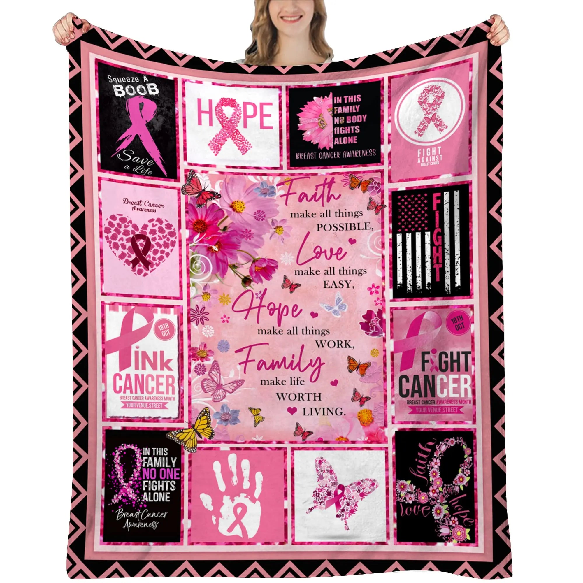 Breast Cancer Awareness Snuggly Blanket