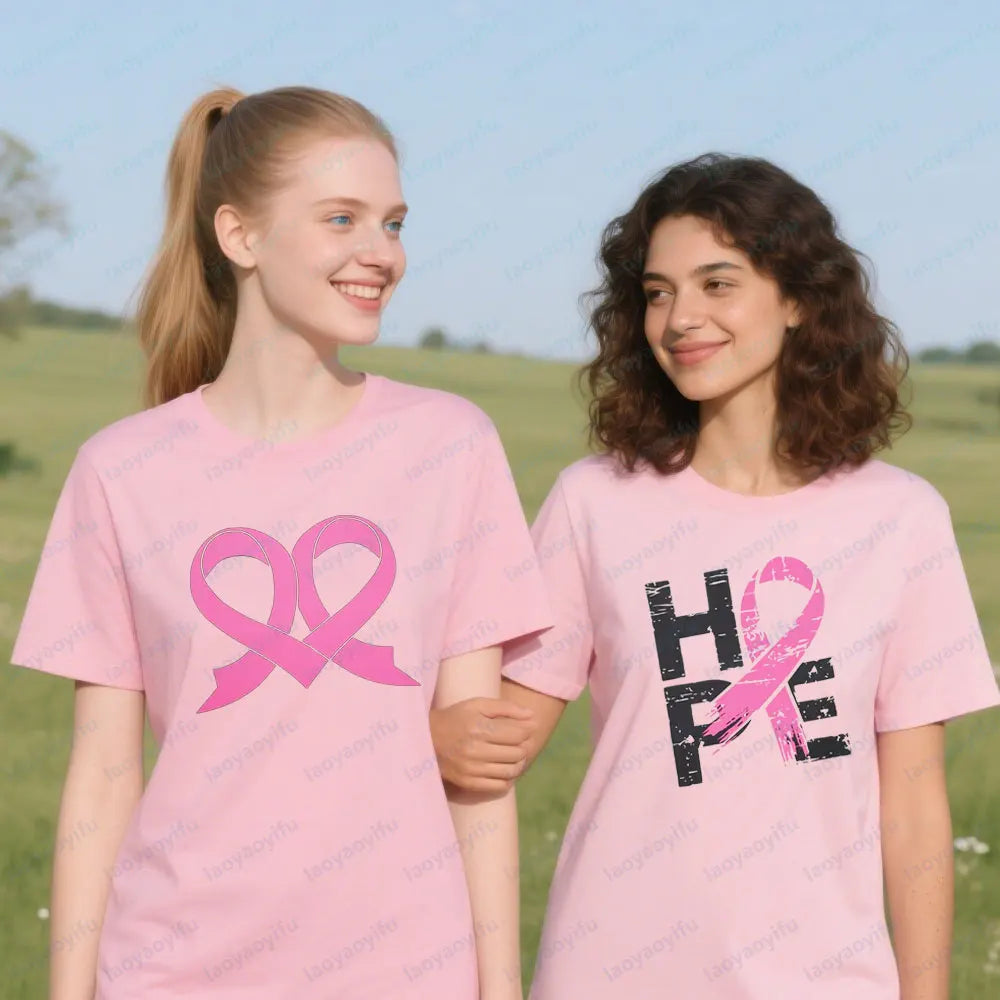 Breast Cancer Tshirts ~ Double Ribbons and HOPE