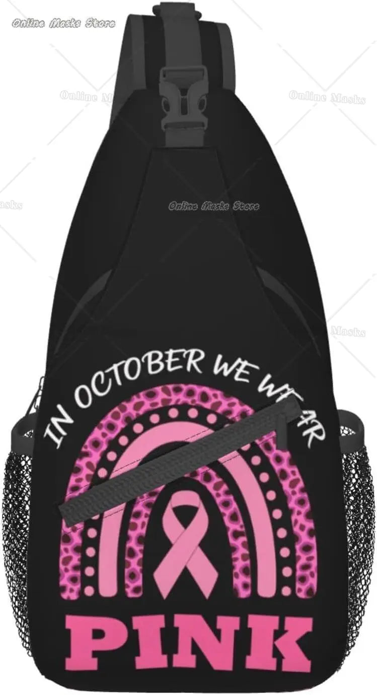 Breast Cancer Pink Awareness Sling Bag Backpack