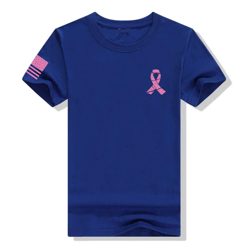 Be a part of the Support Squad - Mens and Womens Breast Cancer Awareness Pink Ribbon  T-Shirt with USA Flag