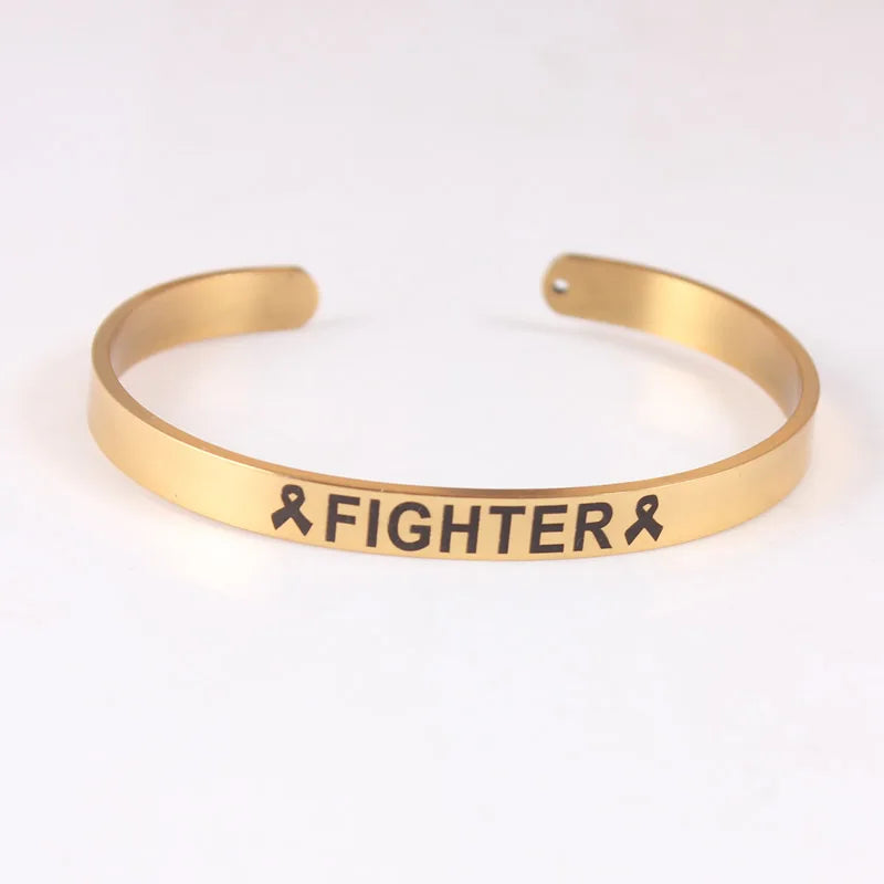 Breast Cancer Awareness Cuff Bracelet Fighter~Survivor