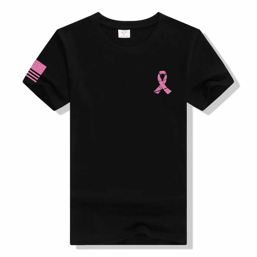 Be a part of the Support Squad - Mens and Womens Breast Cancer Awareness Pink Ribbon  T-Shirt with USA Flag