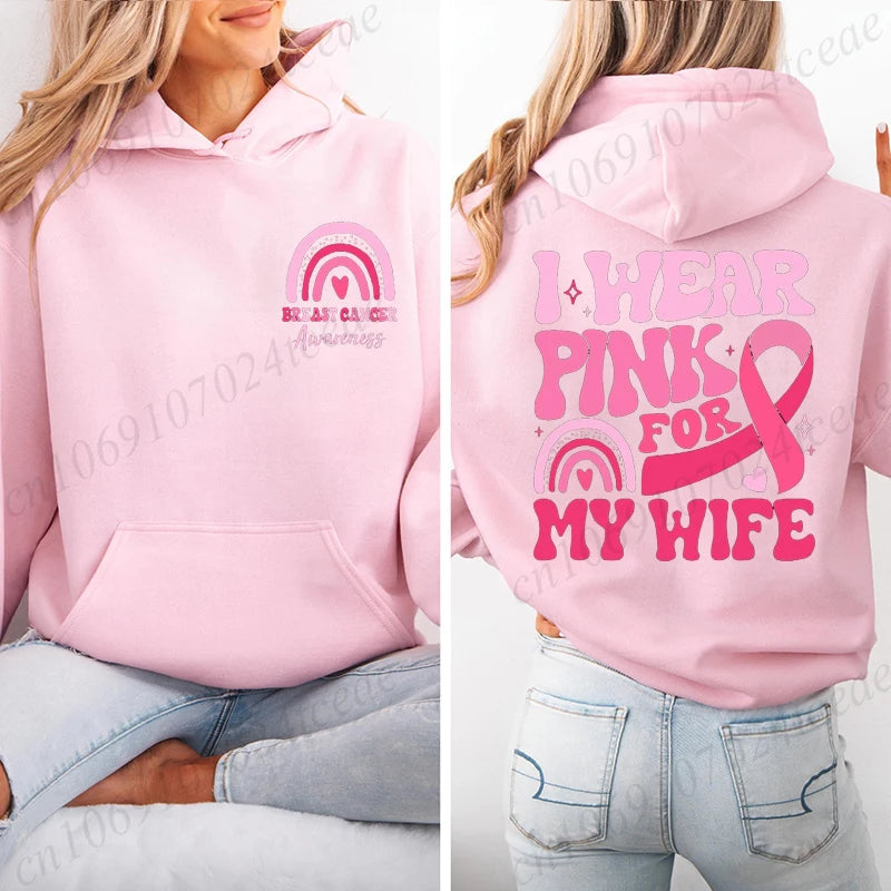 I Wear Pink Breat Cancer Hoodie ~ S, M, L