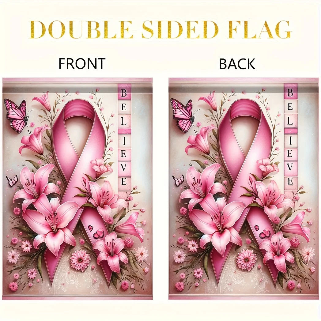 Breast Cancer Awareness Garden Flag