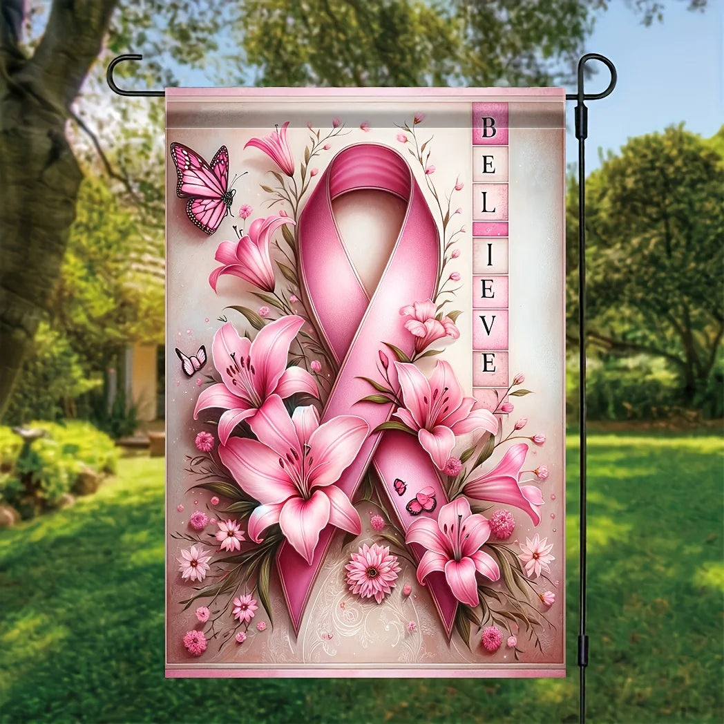 Breast Cancer Awareness Garden Flag