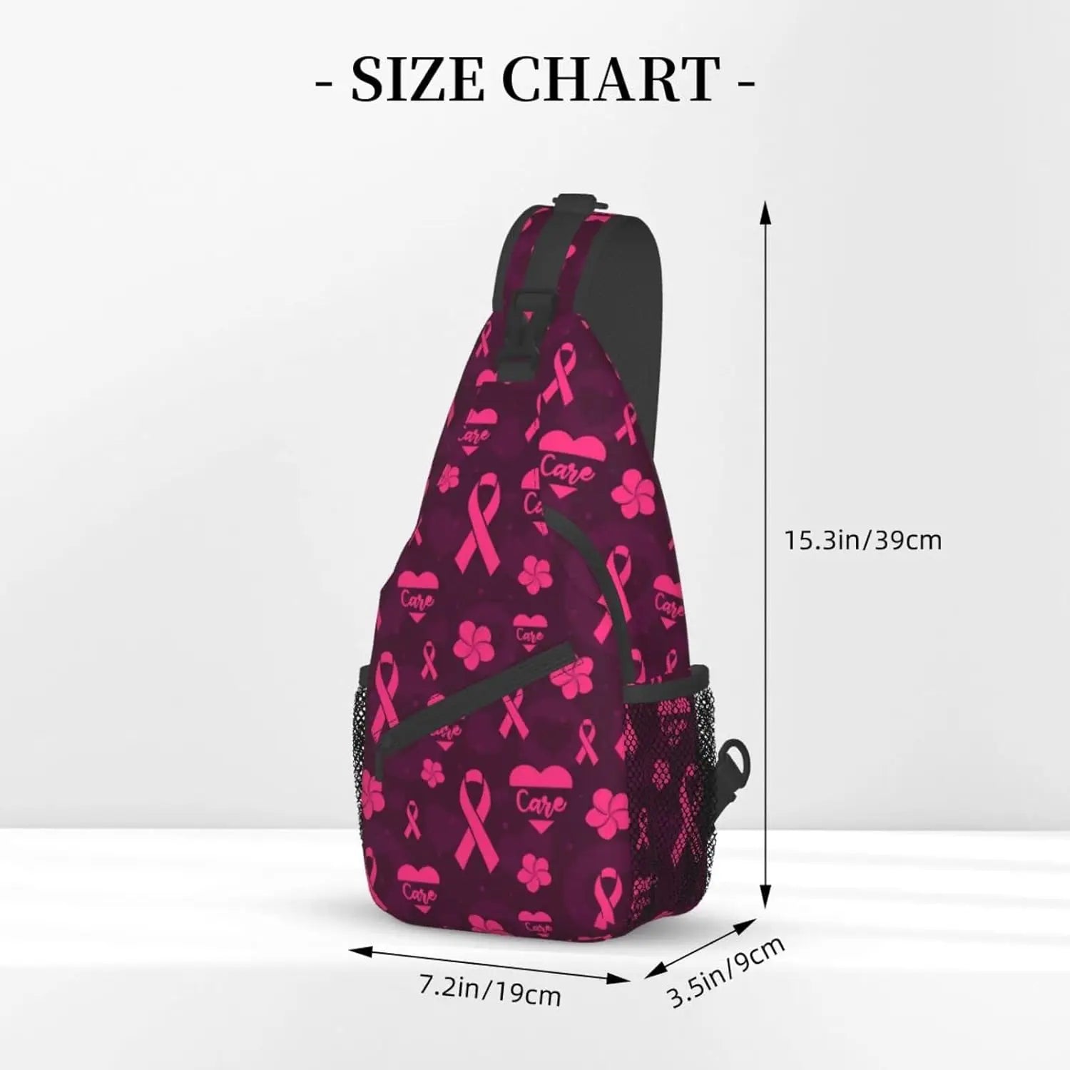 Breast Cancer Pink Awareness Sling Bag Backpack