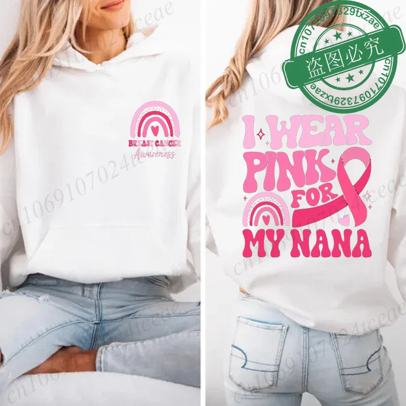 I Wear Pink Breat Cancer Hoodie ~ S, M, L