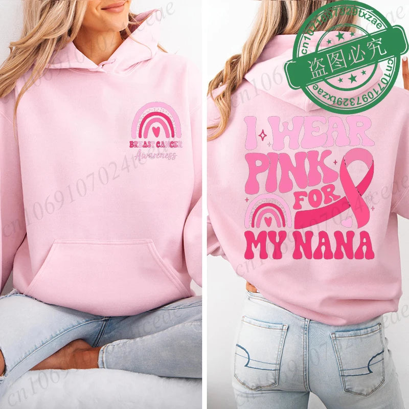 I Wear Pink Breat Cancer Hoodie ~ S, M, L