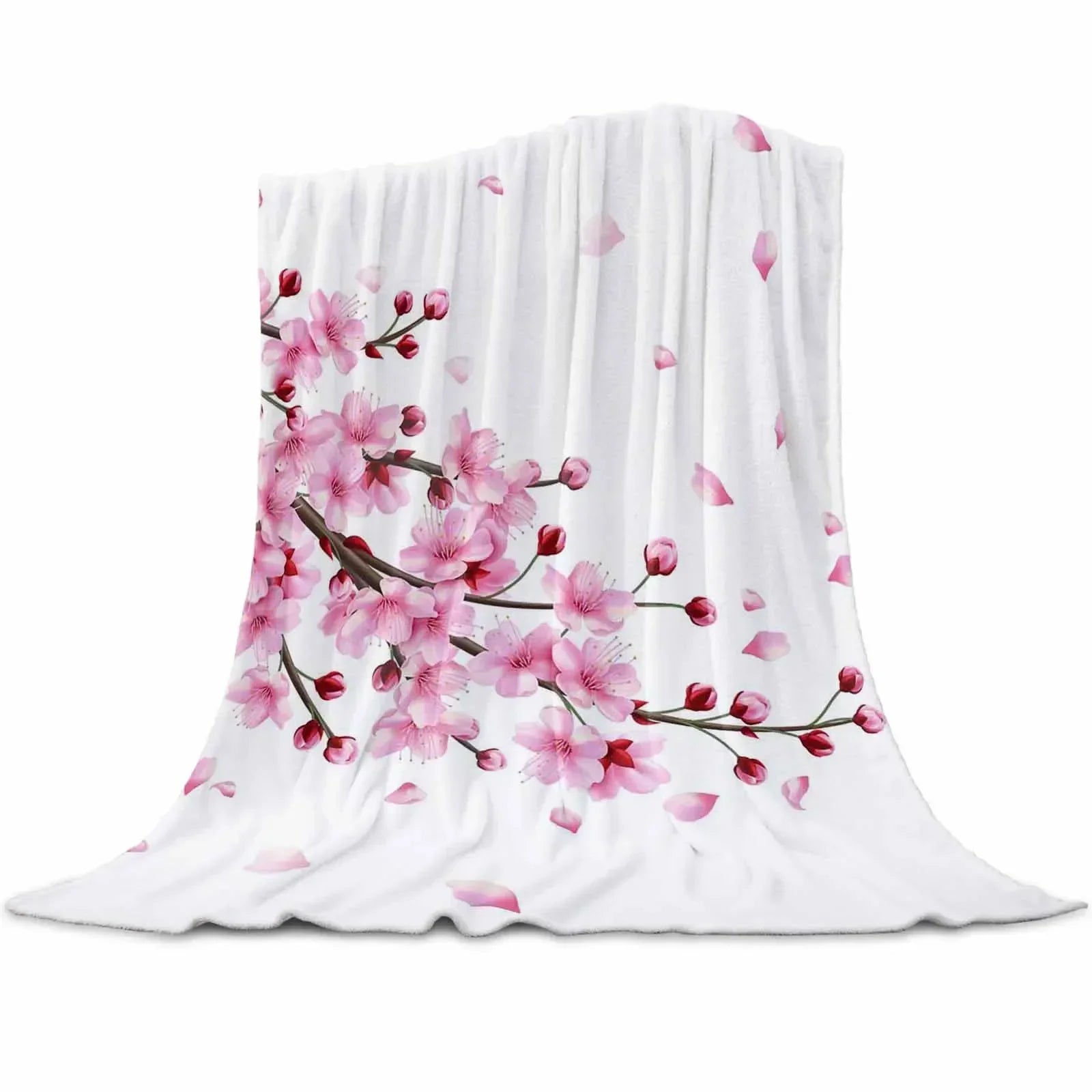 Cherry Blossoms or Plum Branches are Beautiful Year Round on these Snuggly Warm Blankets