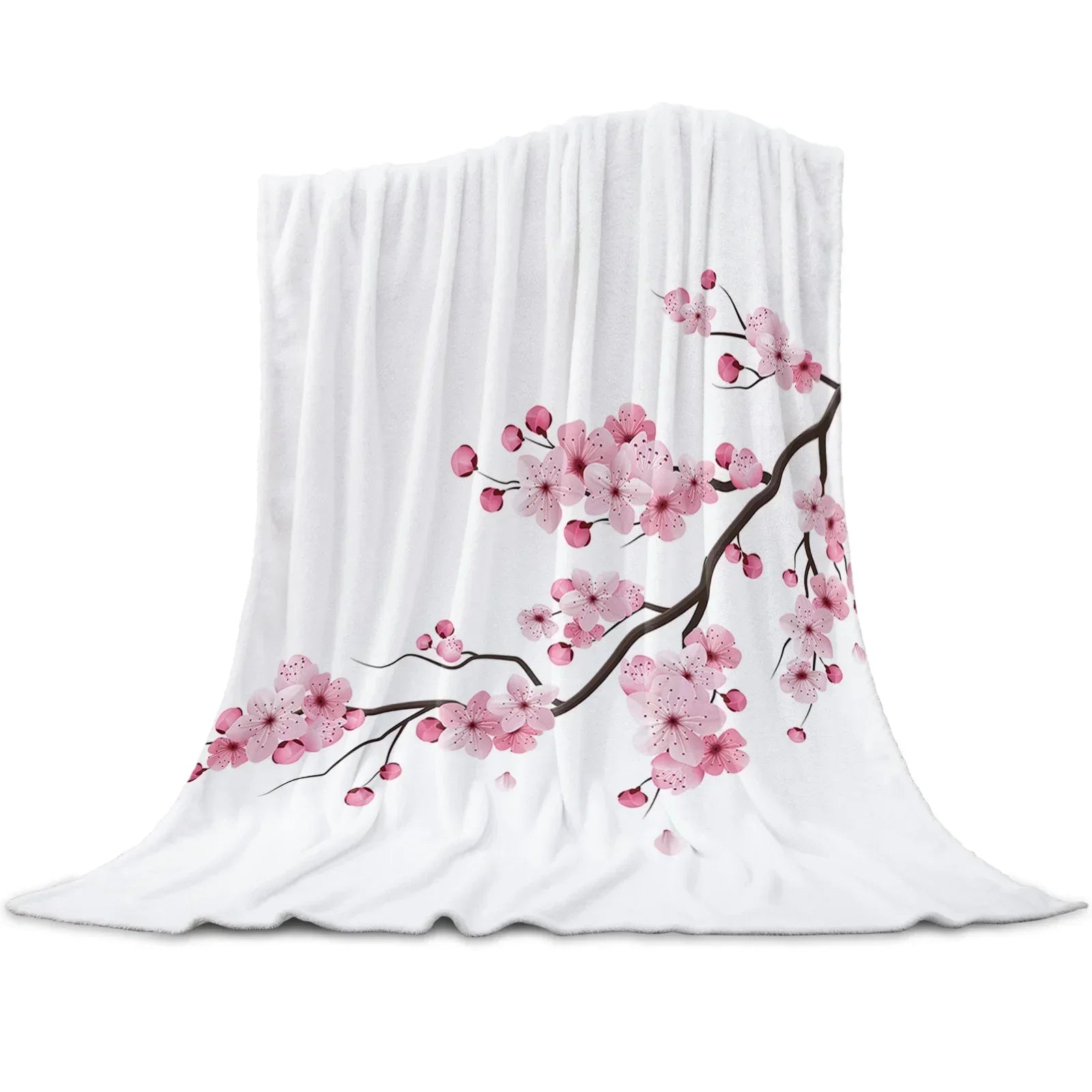 Cherry Blossoms or Plum Branches are Beautiful Year Round on these Snuggly Warm Blankets