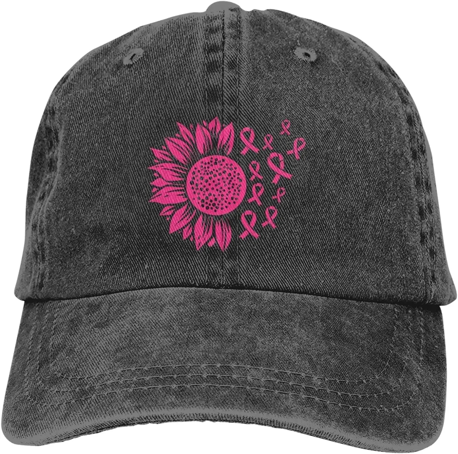 Sunflowers and Pink Ribbons Baseball Cap - What a great combo!