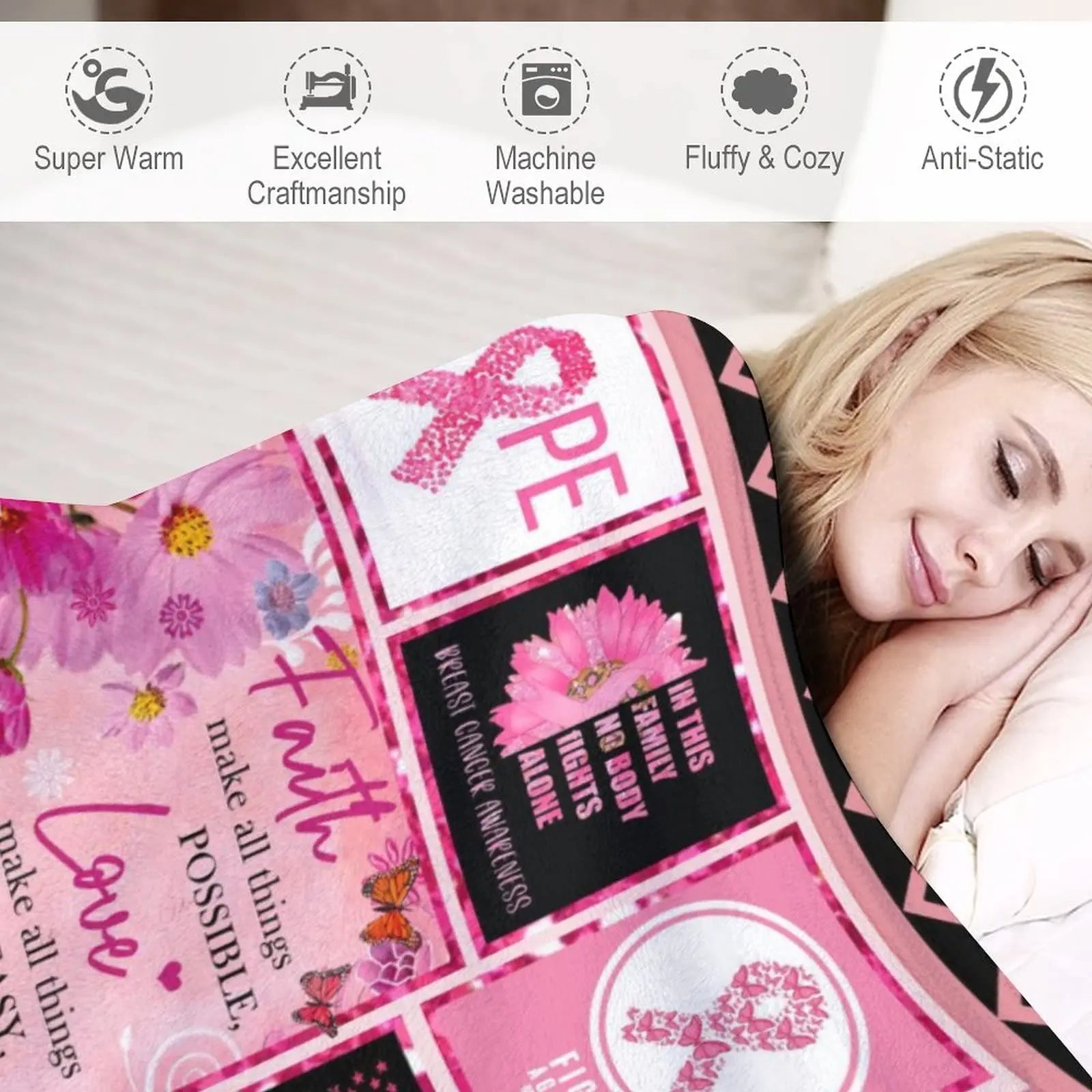 Breast Cancer Awareness Snuggly Blanket