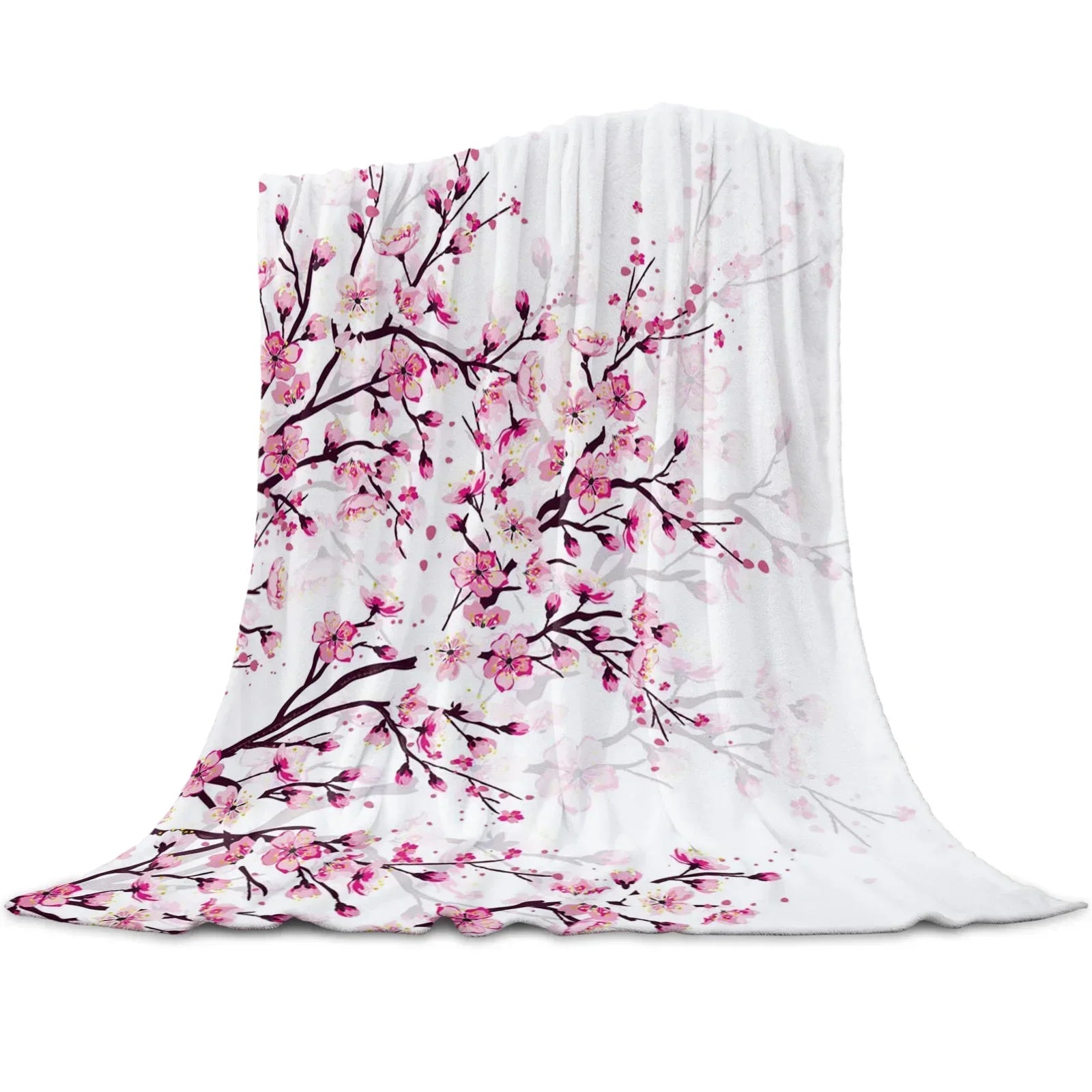 Cherry Blossoms or Plum Branches are Beautiful Year Round on these Snuggly Warm Blankets
