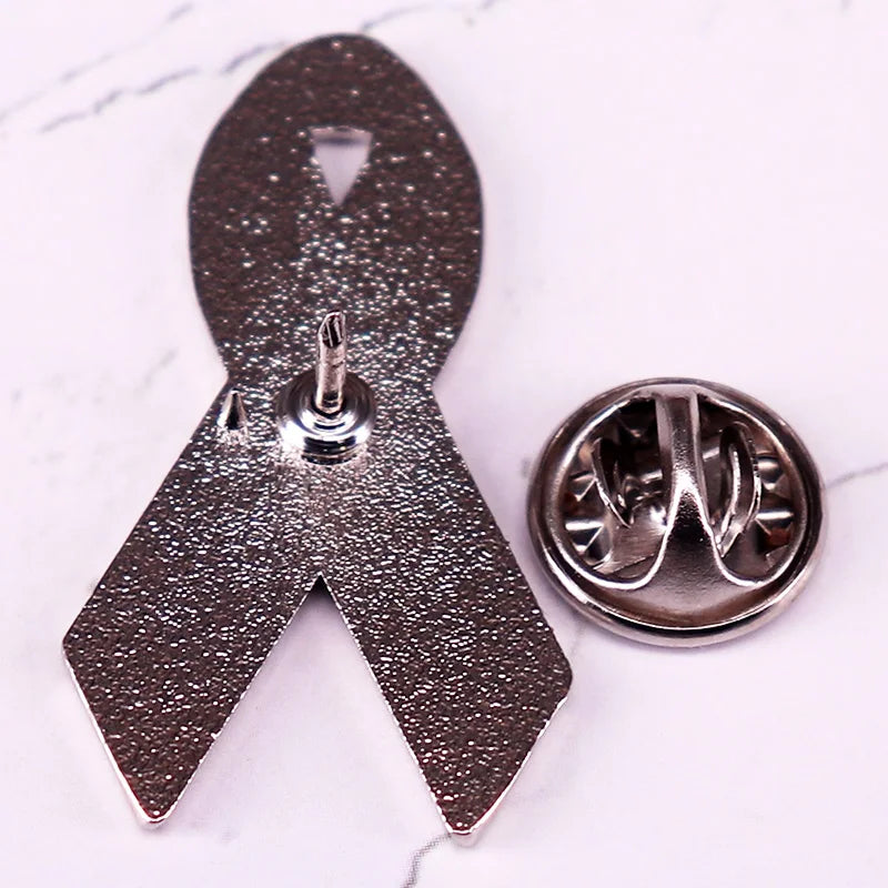 Metastatic Breast Cancer Awareness Ribbon Enamel Pin ~ GO THRIVERS!
